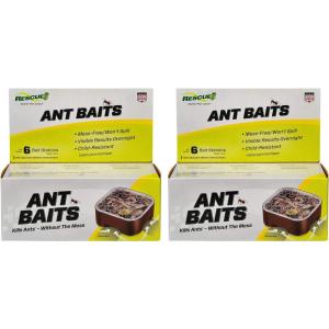 imageRESCUE Ant Baits  Indoor Ant Killer Ant Trap Alternative  2 Pack 12 Bait Stations