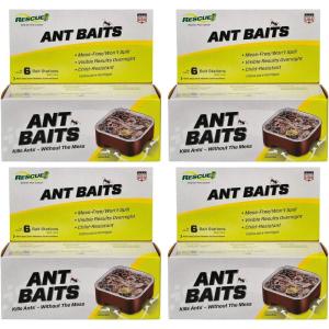 imageRESCUE Ant Baits  Indoor Ant Killer Ant Trap Alternative  4 Pack 24 Bait Stations