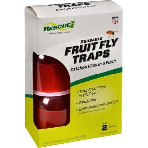 imageRESCUE Fruit Fly Traps Set of 2 Traps  Reusable Includes Liquid Bait Attractant