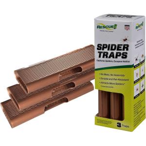 imageRESCUE Spider Traps  Catches Brown Recluse Hobo Spiders Black Widows ampamp Wolf Spiders  3 Traps