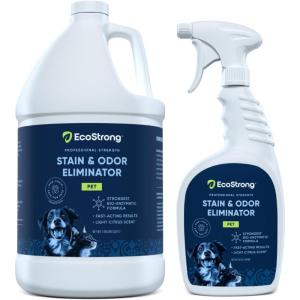 imageEco Strong Pet Stain and Odor Remover  Cat Urine Enzyme Cleaner Destroyer Urine Destroyer for Dogs Pet Urine Enzyme Cleaner  128 Oz160 Fl Oz Pack of 1