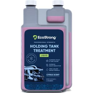 imageEco Strong RV Toilet Treatment  RV Black Tank Treatment  RV Holding Tank Digestor Odor Eliminator and Cleaner  Perfect for Campers RVs Boats 17 Treatments LavenderCitrus Scented 33 oz