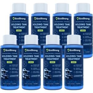 imageEco Strong RV Toilet Treatment  RV Black Tank Treatment  RV Holding Tank Digestor Odor Eliminator and Cleaner  Perfect for Campers RVs Boats 17 Treatments LavenderLavender Scented  8 Count  2 oz shots