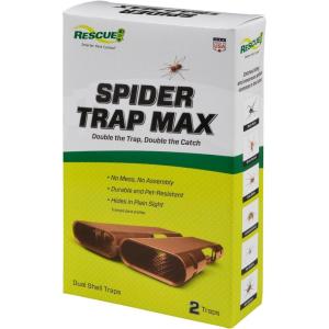 imageRESCUE Spider Trap MAX  Large Indoor Sticky Spider Trap  Catches Brown Recluse Hobo Spiders Black Widows ampamp Wolf Spiders  2 Traps1 Pack