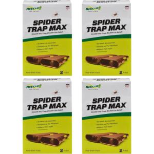 imageRESCUE Spider Trap MAX  Large Indoor Sticky Spider Trap  Catches Brown Recluse Hobo Spiders Black Widows ampamp Wolf Spiders  2 Traps4 Pack